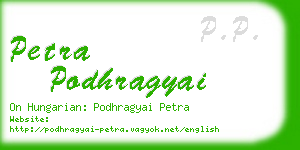 petra podhragyai business card